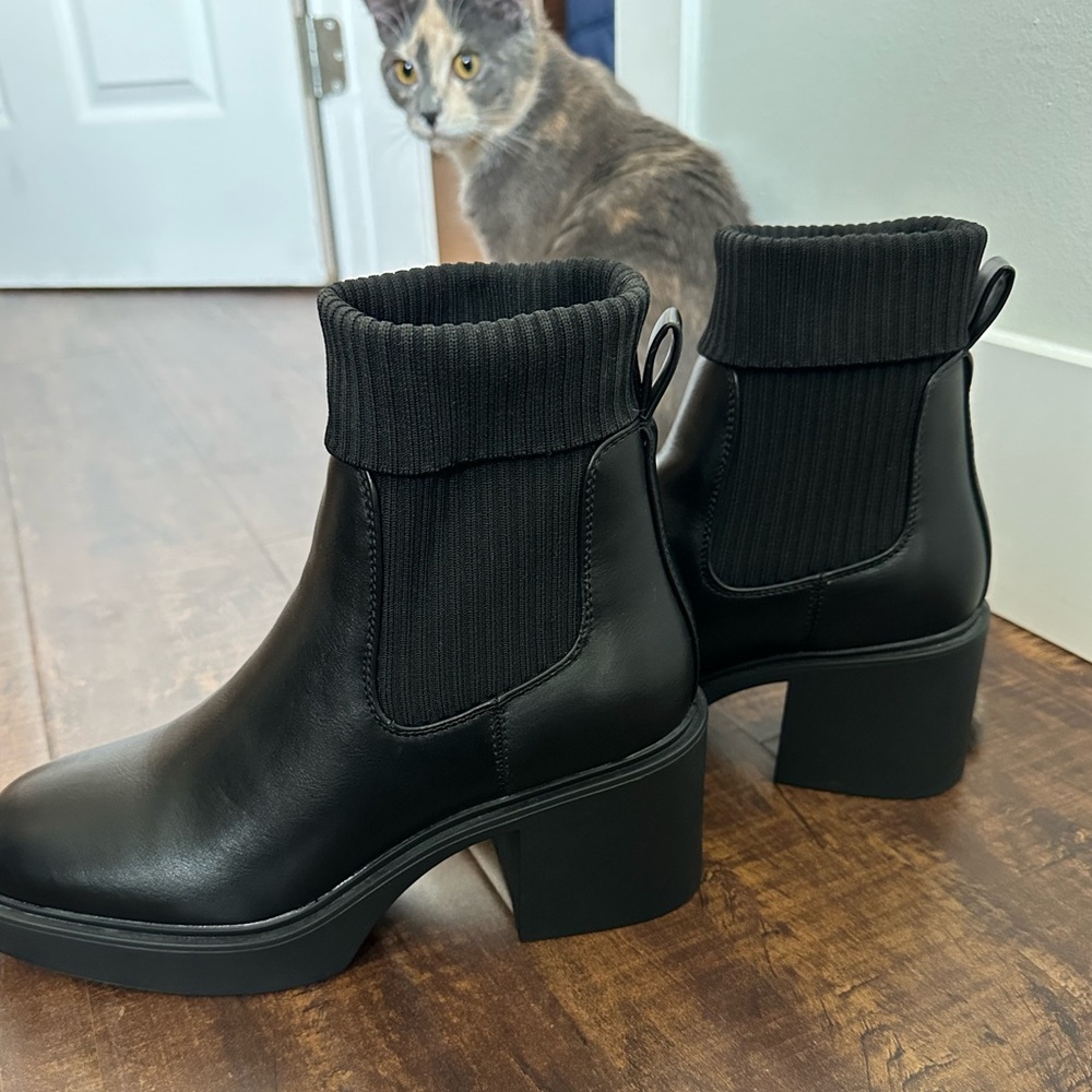 Only Black Platform Heel Ankle Boots